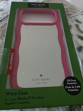 kate spade Mirror Wavy iPhone 17 Pro Max Case with Pink Trim